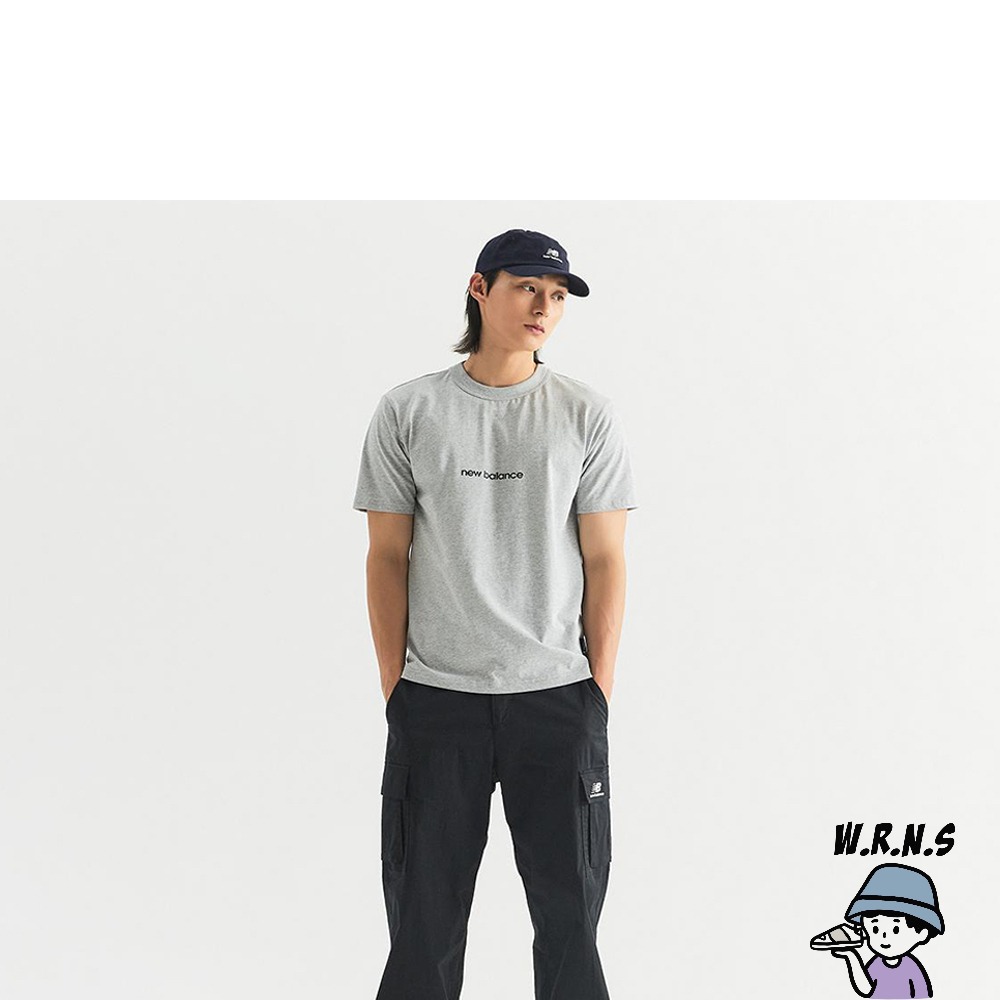 New Balance 男裝短袖上衣 574 印花 純棉 美版 灰MT33563AG-細節圖4