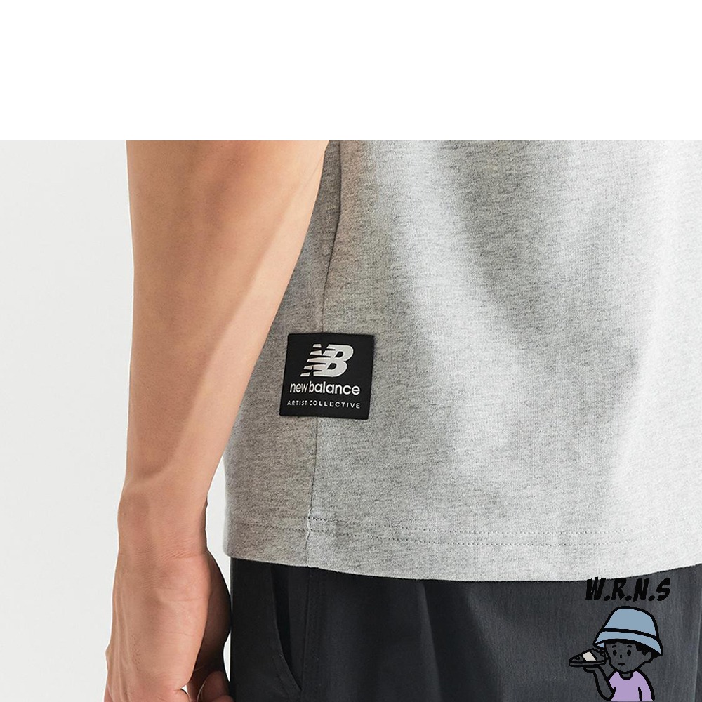 New Balance 男裝短袖上衣 574 印花 純棉 美版 灰MT33563AG-細節圖8