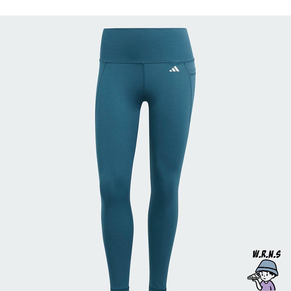 Adidas 女裝 緊身褲 高腰 排汗 口袋 藍綠IJ6824-細節圖2