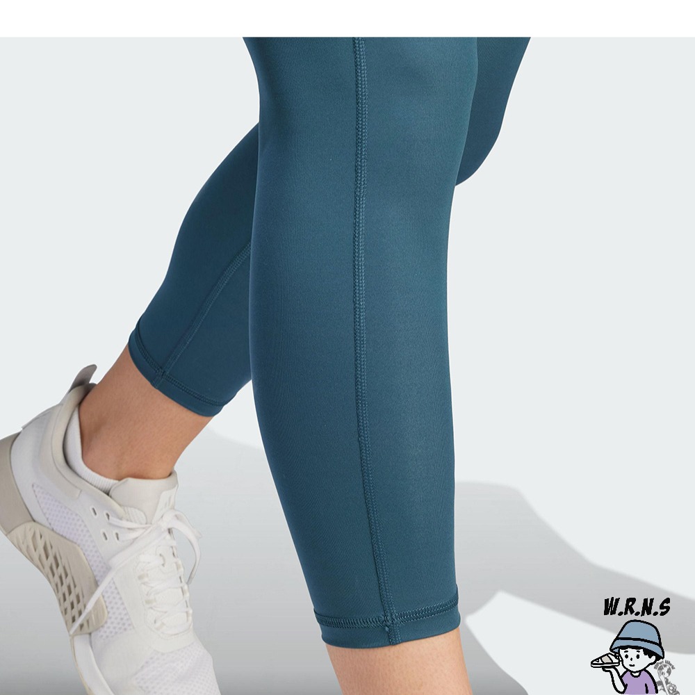 Adidas 女裝 緊身褲 高腰 排汗 口袋 藍綠IJ6824-細節圖7