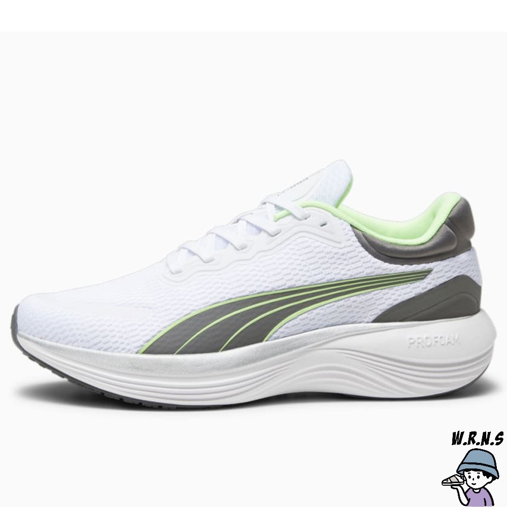 Puma 男鞋 女鞋 慢跑鞋 緩震 針織 Scend Pro 白綠 37877605-細節圖2