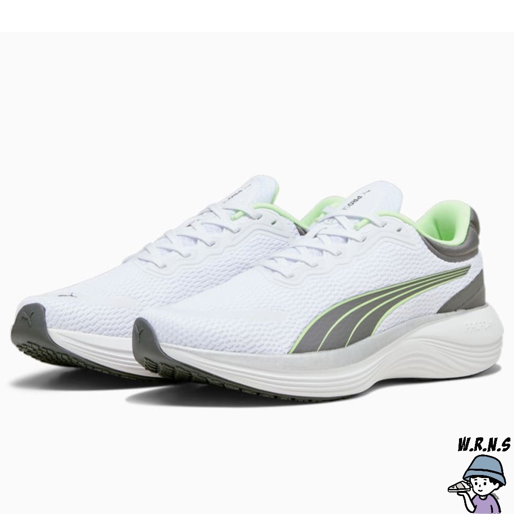 Puma 男鞋 女鞋 慢跑鞋 緩震 針織 Scend Pro 白綠 37877605-細節圖3