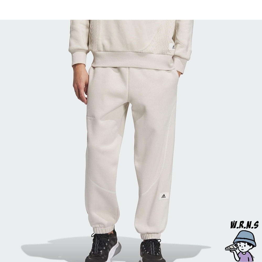 Adidas 男裝 長褲 口袋 縮口 棉質 米 IP4976-細節圖3