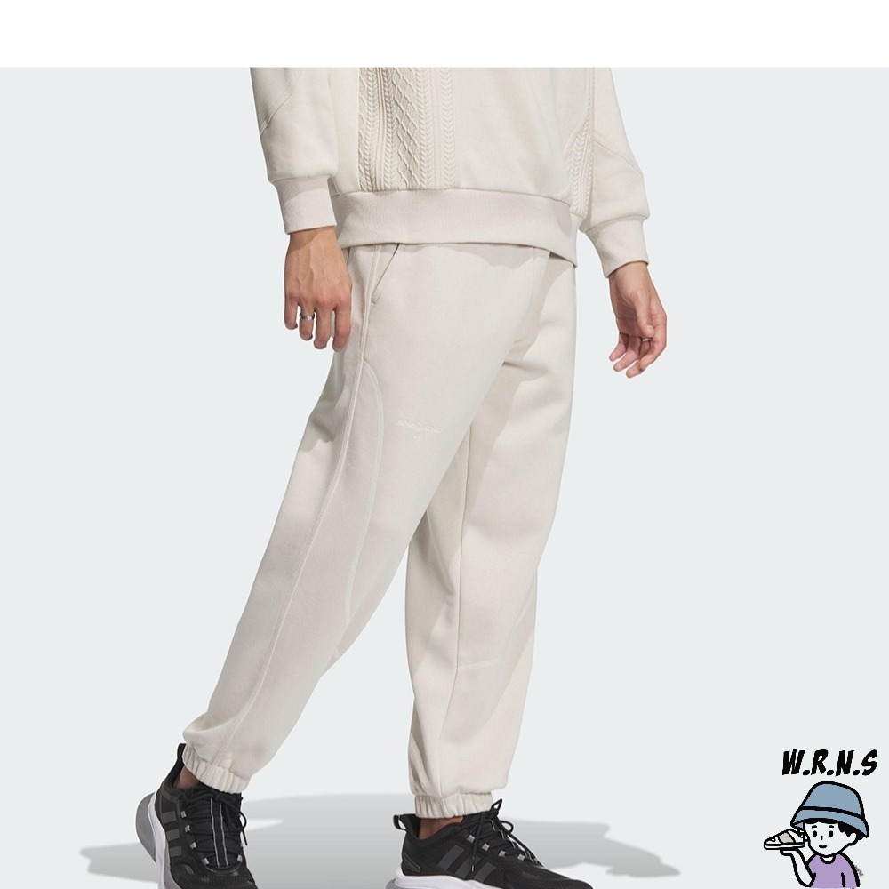 Adidas 男裝 長褲 口袋 縮口 棉質 米 IP4976-細節圖4