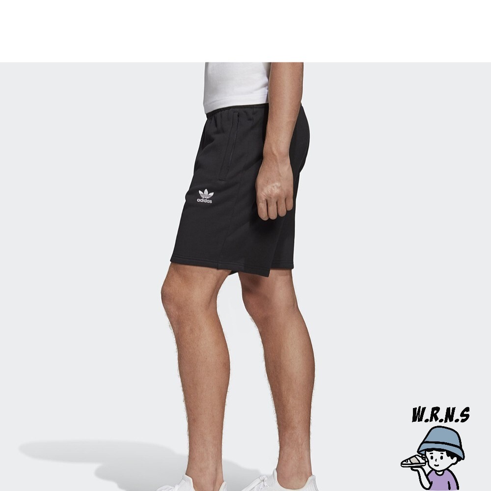 Adidas 男裝 短褲 拉鍊口袋 刺繡LOGO 棉質 黑FR7977-細節圖4