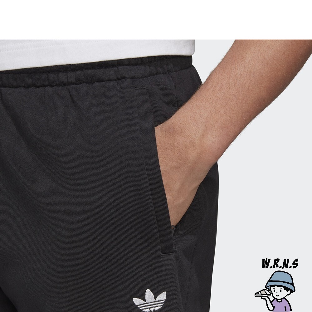 Adidas 男裝 短褲 拉鍊口袋 刺繡LOGO 棉質 黑FR7977-細節圖8