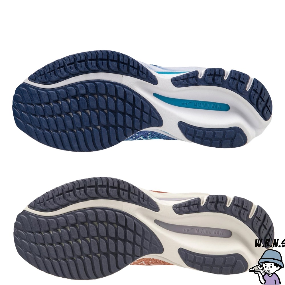 Mizuno 女鞋 慢跑鞋 WAVE RIDER 27 藍/橘J1GD230325/J1GD230327-細節圖3