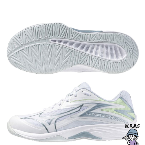 Mizuno 美津濃 女鞋 排球鞋 羽球鞋 THUNDER BLADE 2.5E 白綠V1GC237035