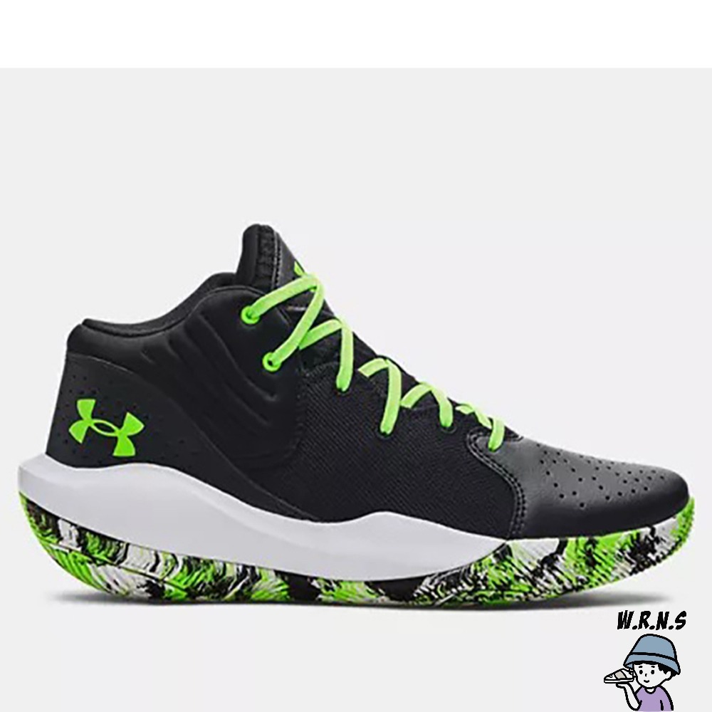 Under Armour UA 男鞋 籃球鞋 緩震 皮革 Jet 21 黑綠 3024260-005-細節圖2