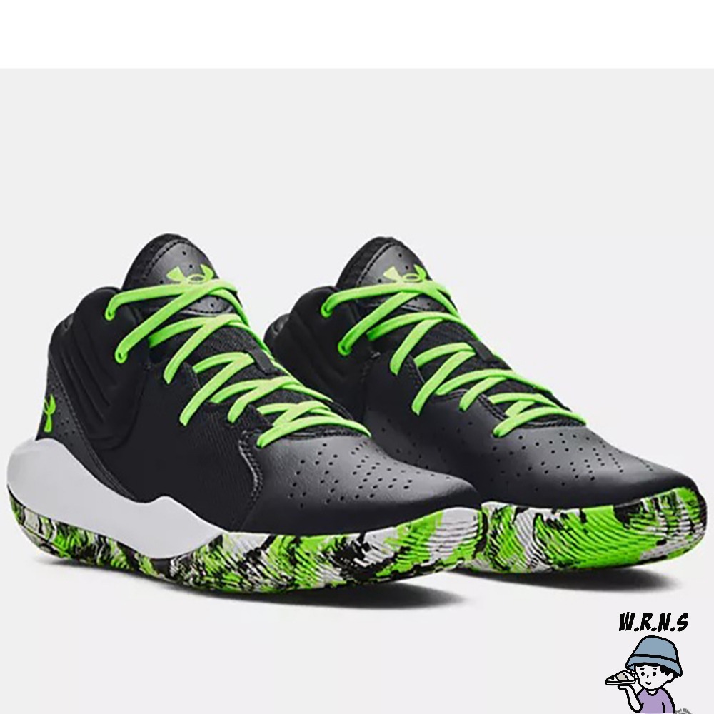 Under Armour UA 男鞋 籃球鞋 緩震 皮革 Jet 21 黑綠 3024260-005-細節圖3