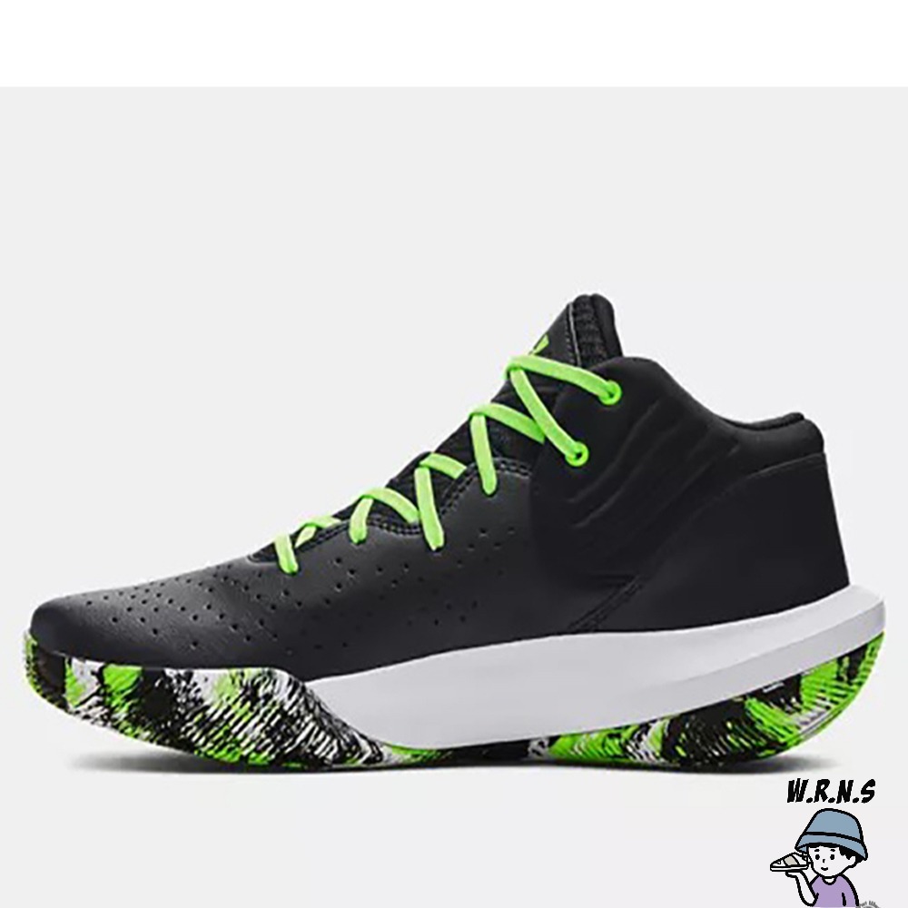 Under Armour UA 男鞋 籃球鞋 緩震 皮革 Jet 21 黑綠 3024260-005-細節圖4