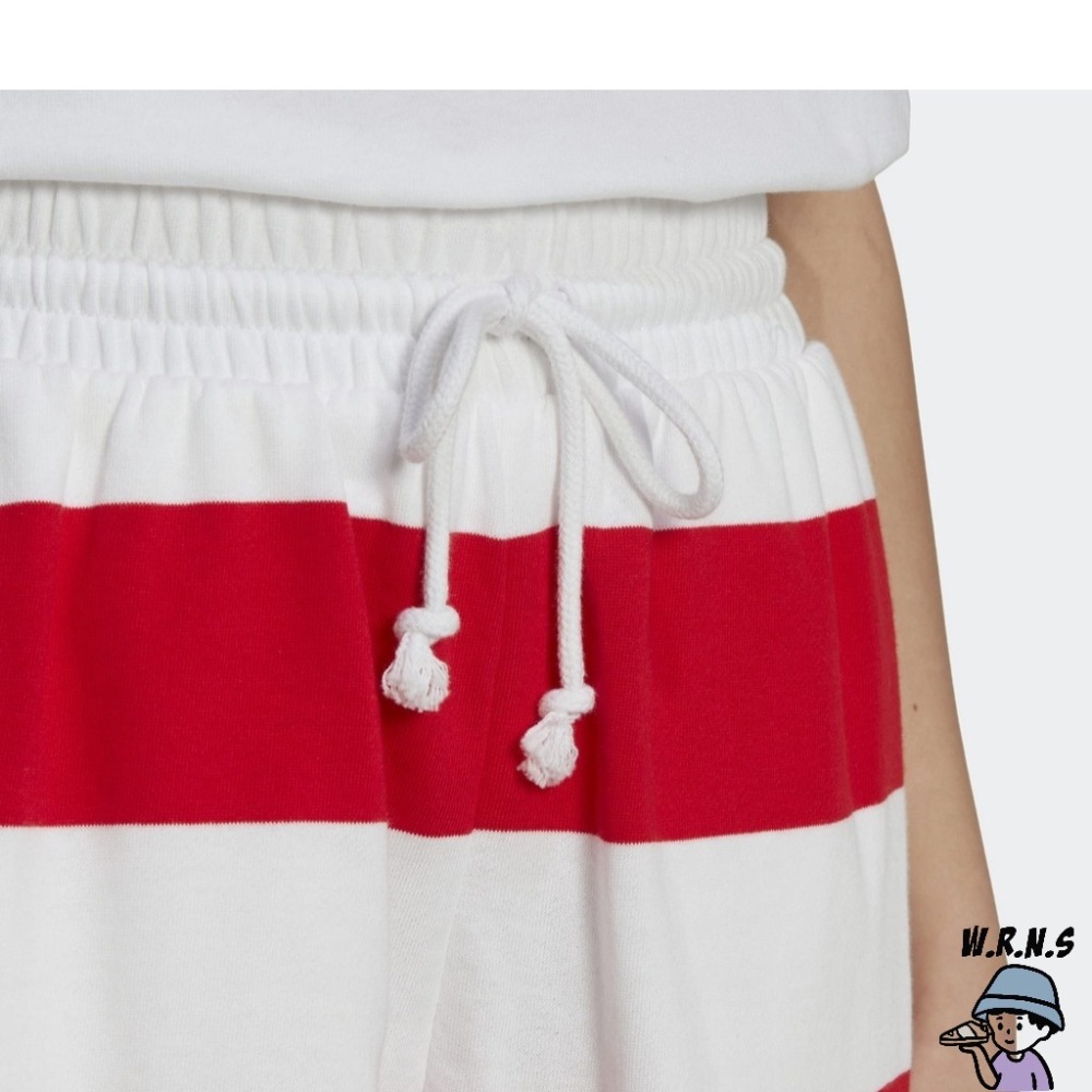 Adidas MID WAIST STRIPED 女裝 短褲 休閒 條紋 口袋 棉 紅 HL6560-細節圖5