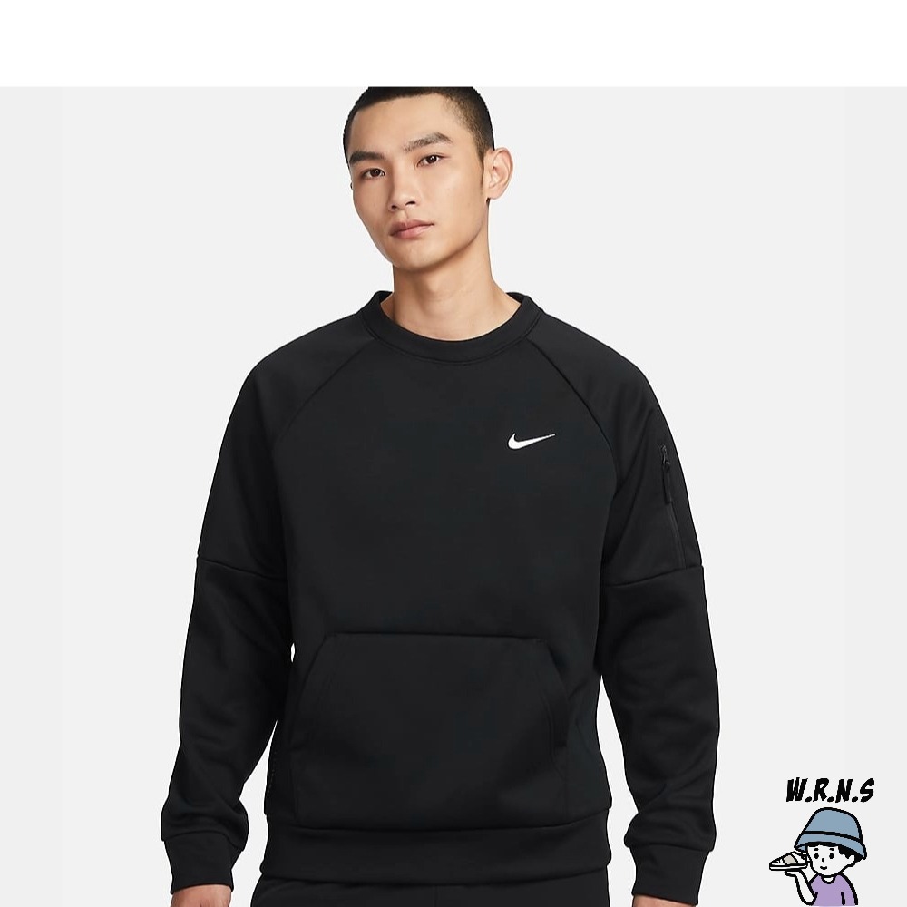 Nike 男裝長袖上衣大學T 左臂拉鍊口袋黑FB8506-010 - Rennes_shop