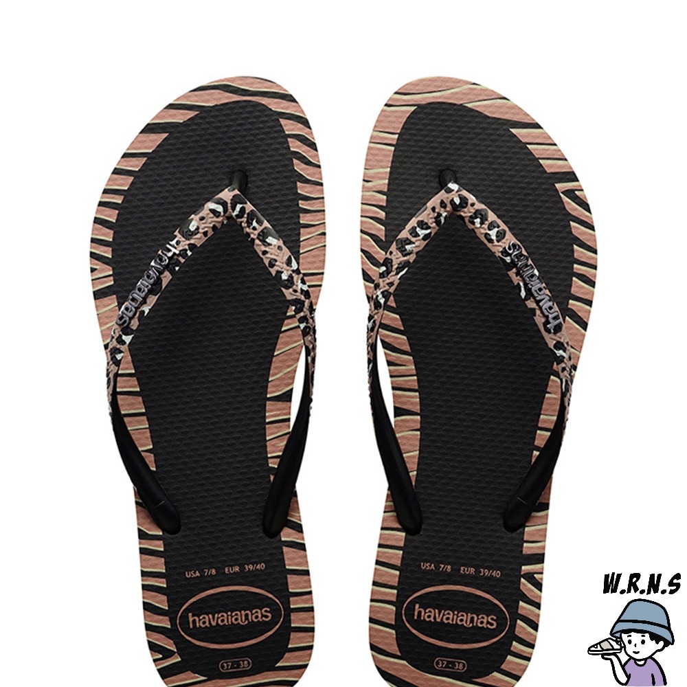 Havaianas 哈瓦仕 女鞋 拖鞋 夾腳拖 動物紋 黑 4147966-0090W-細節圖2