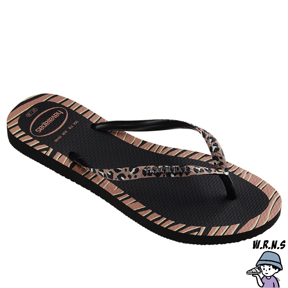 Havaianas 哈瓦仕 女鞋 拖鞋 夾腳拖 動物紋 黑 4147966-0090W-細節圖3