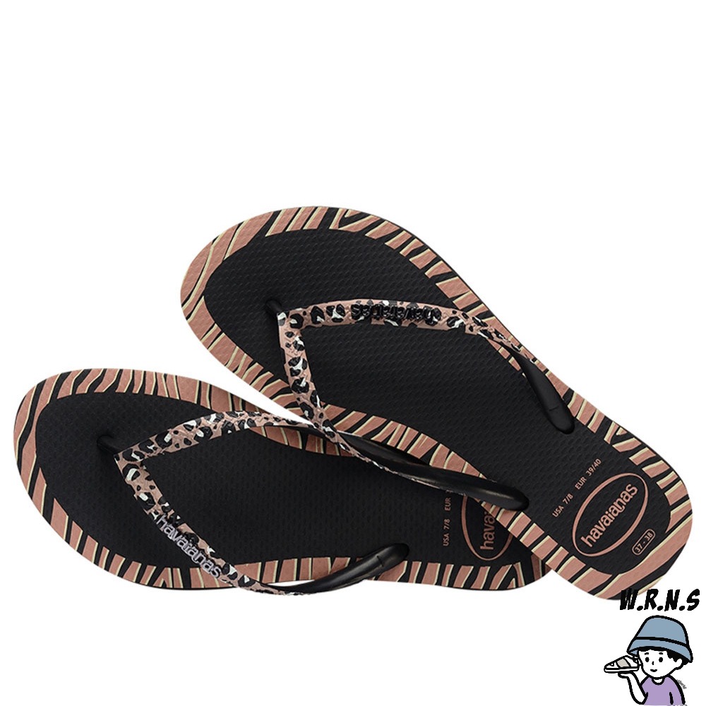 Havaianas 哈瓦仕 女鞋 拖鞋 夾腳拖 動物紋 黑 4147966-0090W-細節圖5