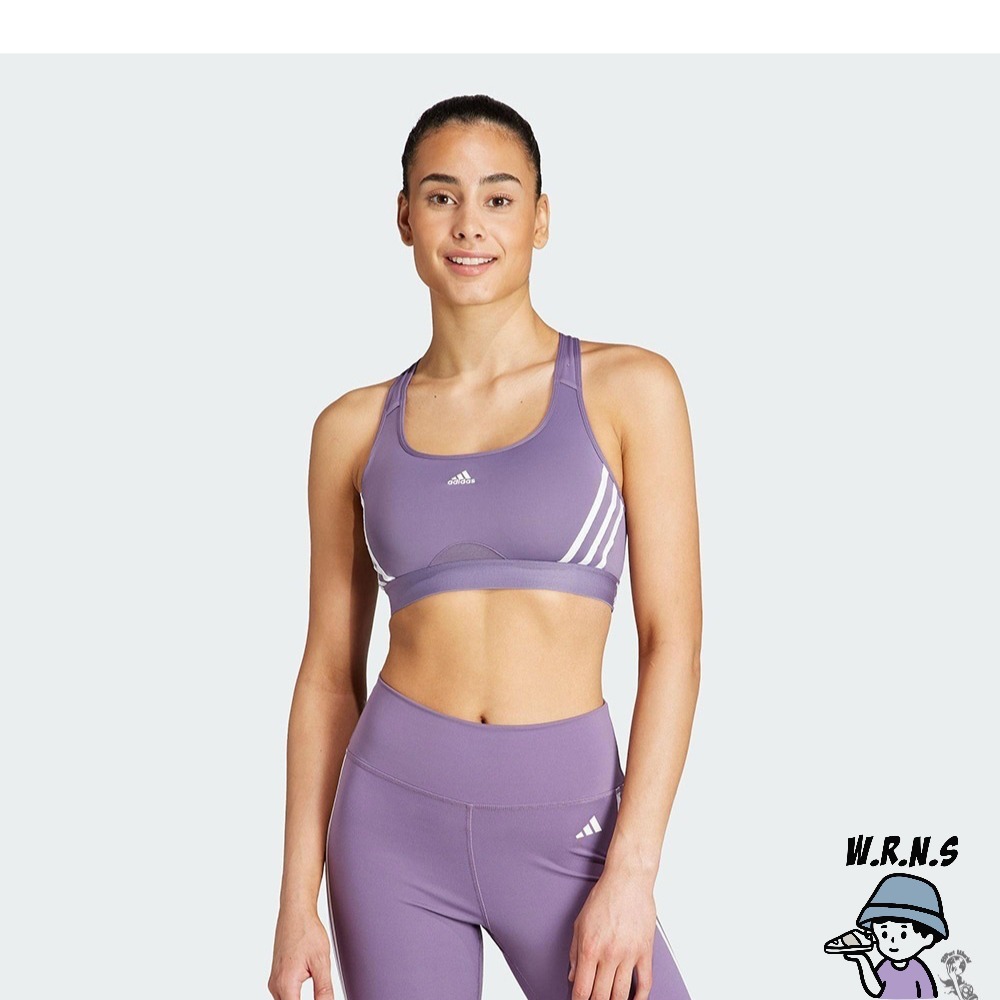 Adidas 女裝 運動內衣 排汗 中度支撐 紫HZ8606-細節圖3