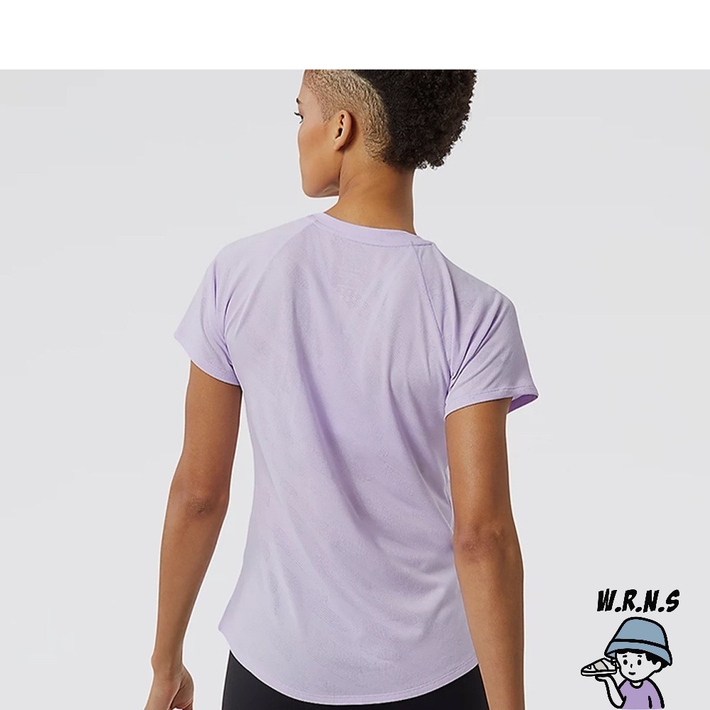 New Balance Q Speed 女裝 短袖 慢跑 休閒 緹花 透氣 反光細節 紫WT23281CYI-細節圖3