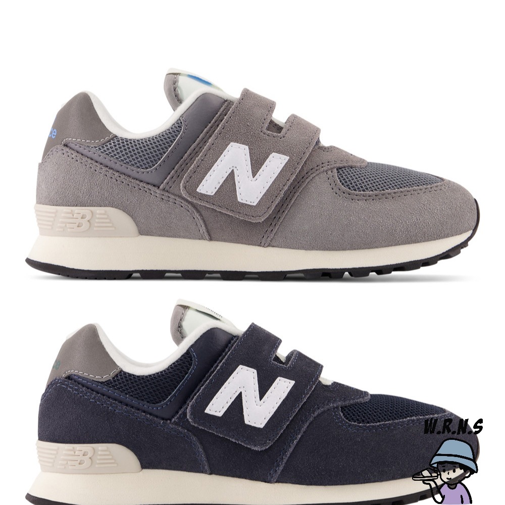 New Balance 574 童鞋 中童 休閒鞋 灰/深藍PV574HT1-W/PV574WL1-W-細節圖2