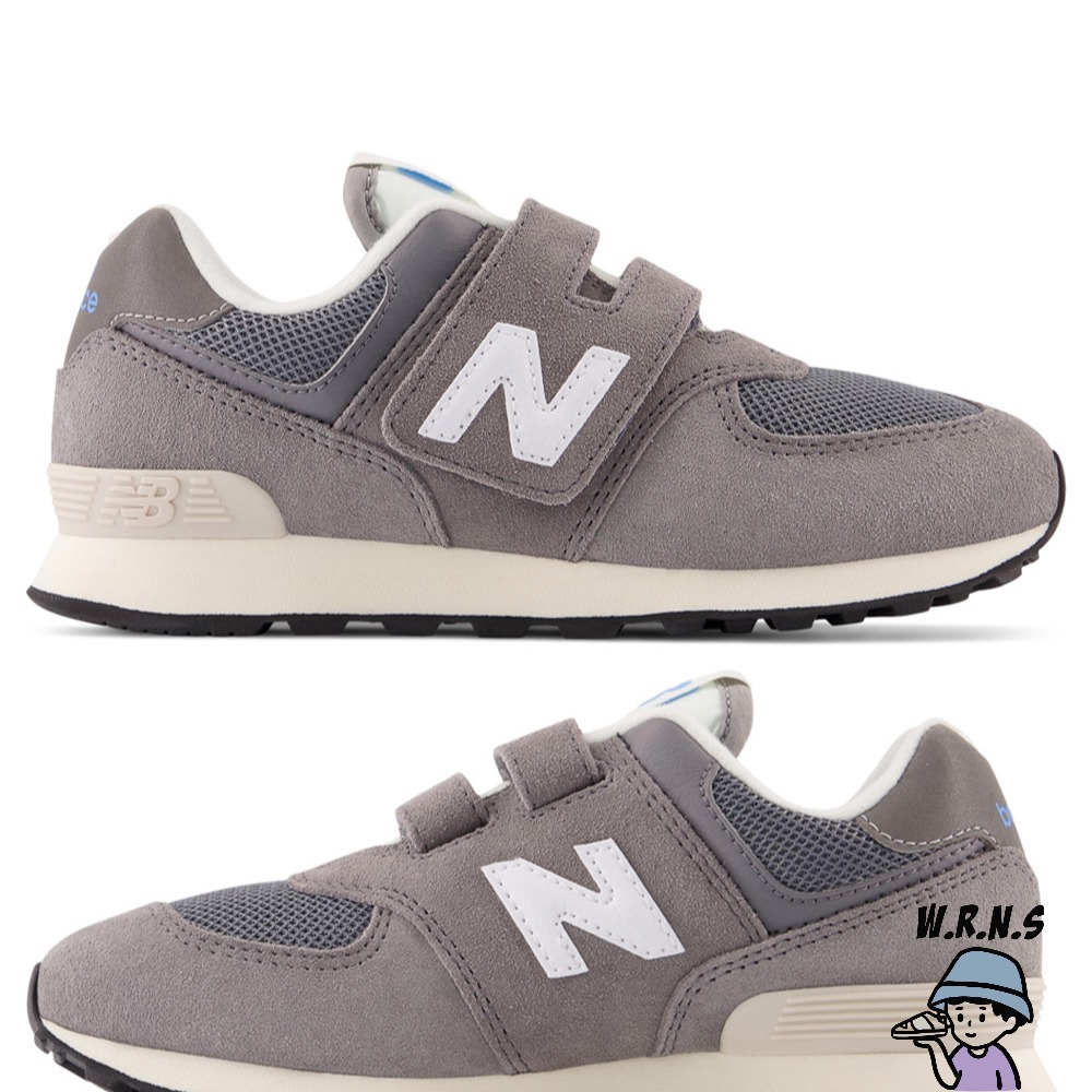 New Balance 574 童鞋 中童 休閒鞋 灰/深藍PV574HT1-W/PV574WL1-W-細節圖3