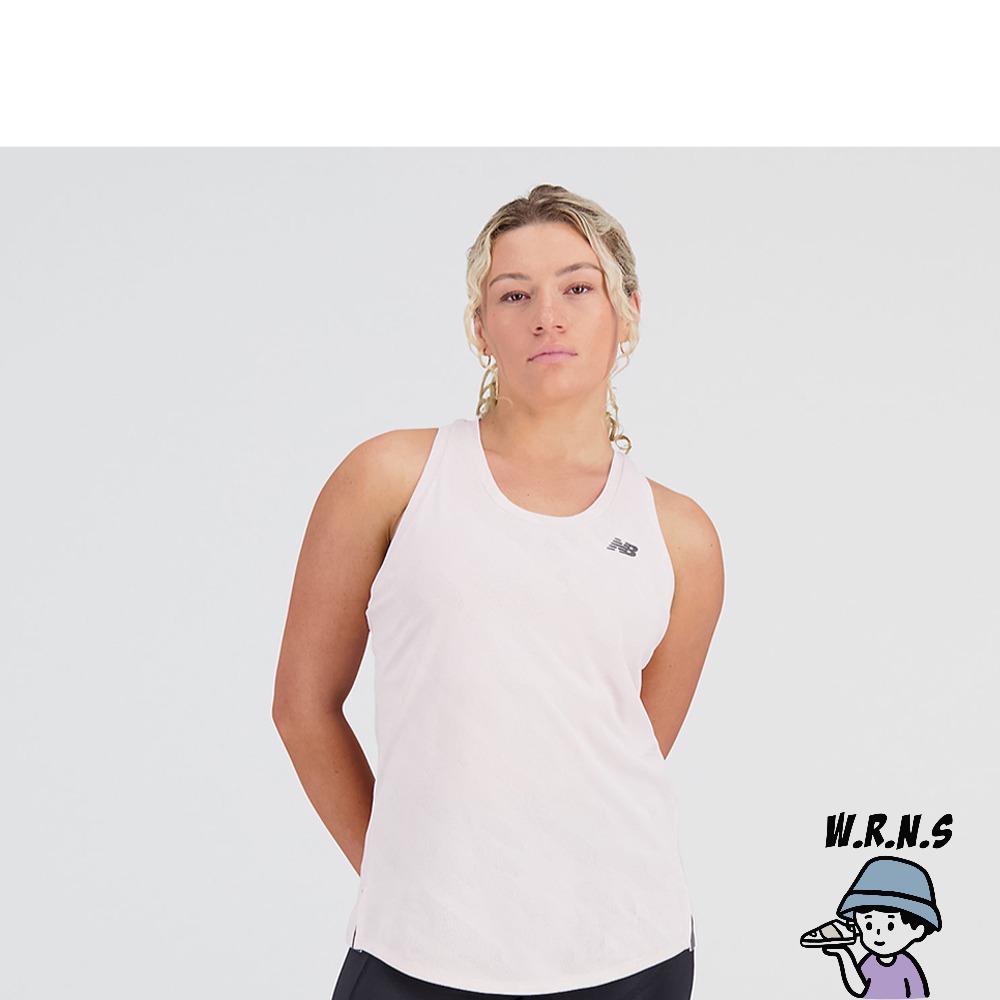 New Balance 女裝 背心 排汗速乾 反光 美版 粉WT23280SOI-細節圖2