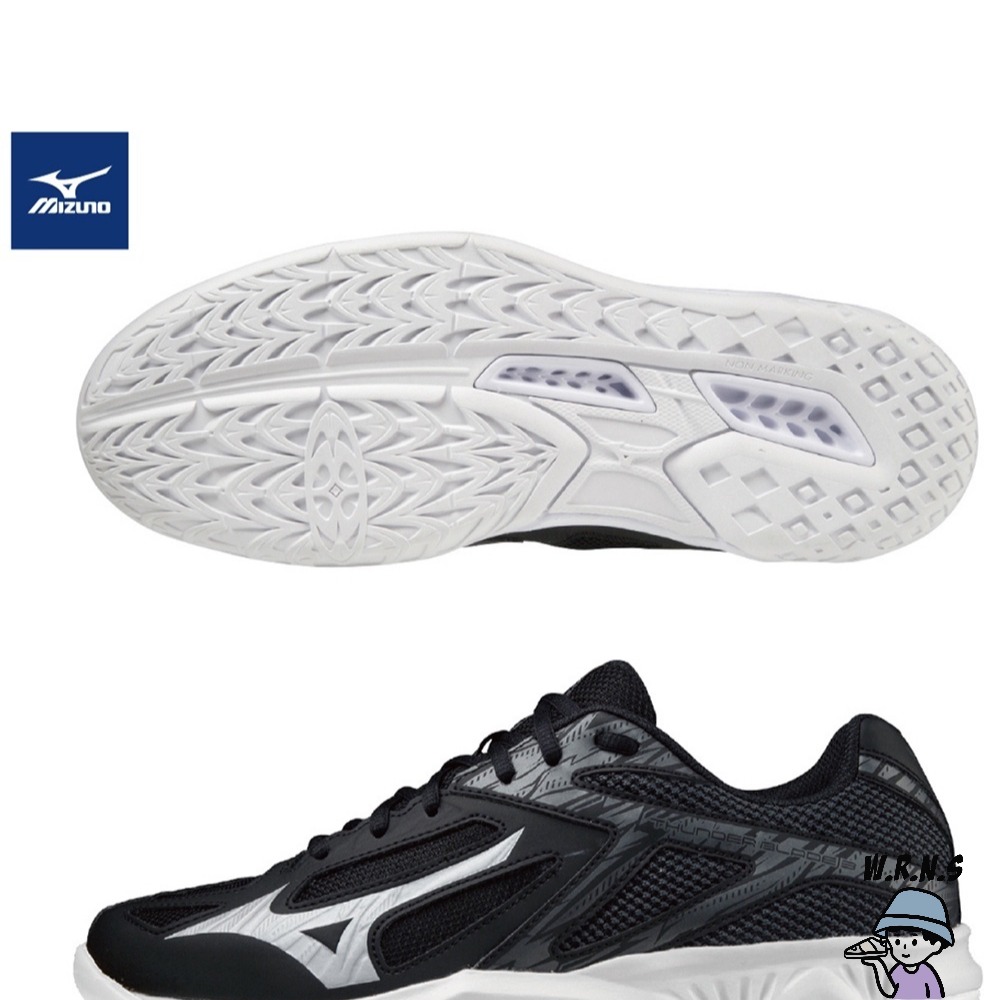 Mizuno 男鞋 女鞋 排球鞋 THUNDER BLADE 3 2.5E寬楦 黑V1GA217001-細節圖3