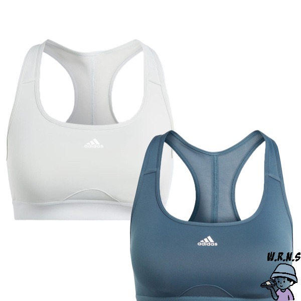 Adidas 女裝 運動內衣 中度支撐 可拆式胸墊 灰/藍綠【W.R.N.S】IK0167/IK0168-細節圖5