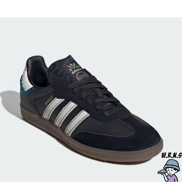 Adidas SAMBA OG 女鞋 休閒鞋 皮革 麂皮 拼接 黑【W.R.N.S】ID1141-細節圖3