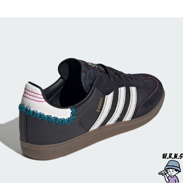 Adidas SAMBA OG 女鞋 休閒鞋 皮革 麂皮 拼接 黑【W.R.N.S】ID1141-細節圖6