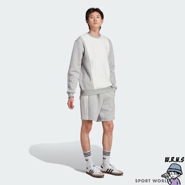 Adidas 男裝 長袖上衣 刷毛 棉 灰白【W.R.N.S】IM4448-細節圖5