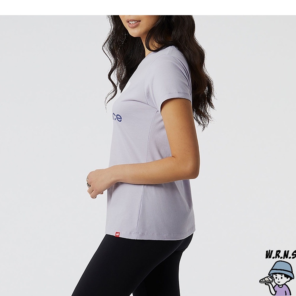 New Balance 女裝 短袖 休閒 經典 LOGO 棉質 紫 AWT91546GRV-細節圖2