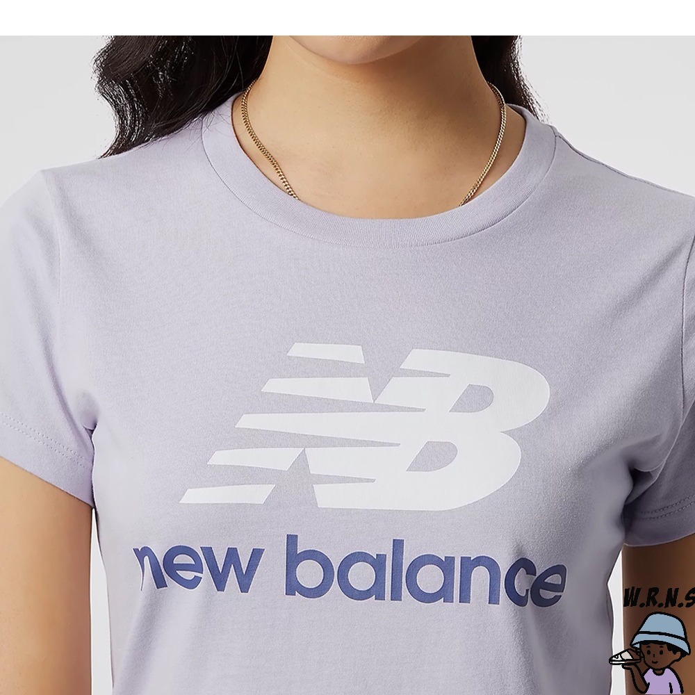 New Balance 女裝 短袖 休閒 經典 LOGO 棉質 紫 AWT91546GRV-細節圖4