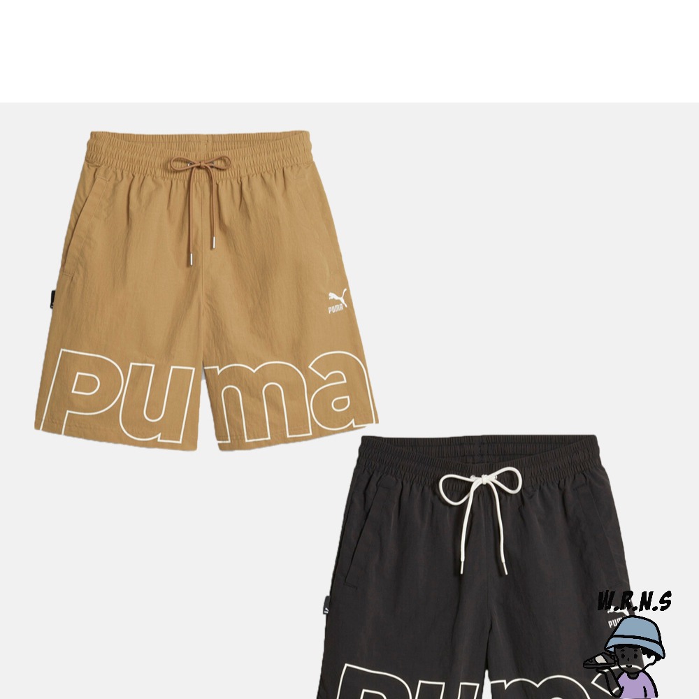 Puma 男裝 短褲 寬鬆 LOGO 歐規 卡其/黑62133485/62133401-細節圖2