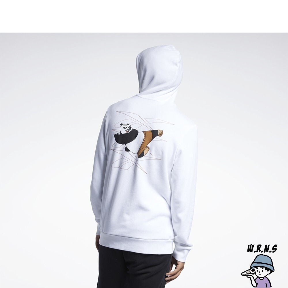 REEBOK X KUNG FU PANDA 男裝 女裝 長袖 帽T 聯名 功夫熊貓 棉質 白H18403-細節圖6