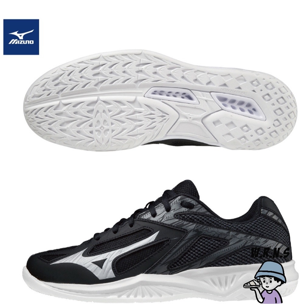 Mizuno 男鞋女鞋 排球鞋 THUNDER BLADE 3 2.5E寬楦 黑V1GA217001-細節圖3