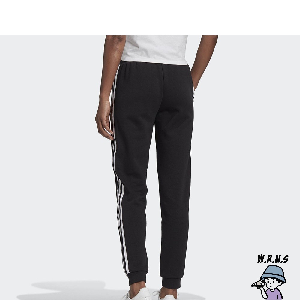 Adidas 女長褲 慢跑 縮口 拉鍊口袋 棉質 黑GD2255-細節圖4