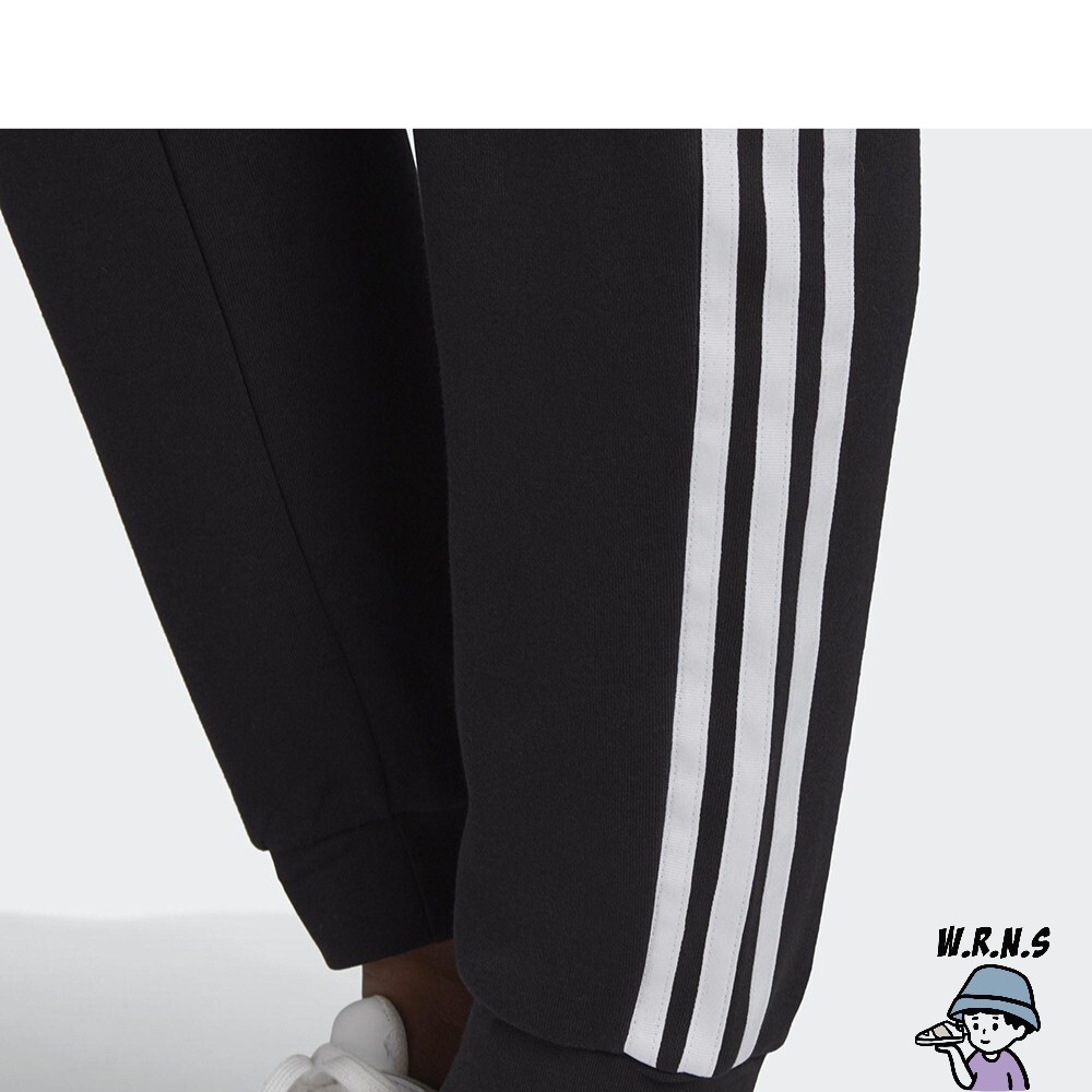 Adidas 女長褲 慢跑 縮口 拉鍊口袋 棉質 黑GD2255-細節圖8