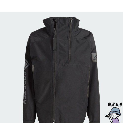 Adidas 男裝 連帽外套 GORE-TEX 防水 反光 拉鍊口袋 黑 HZ8486