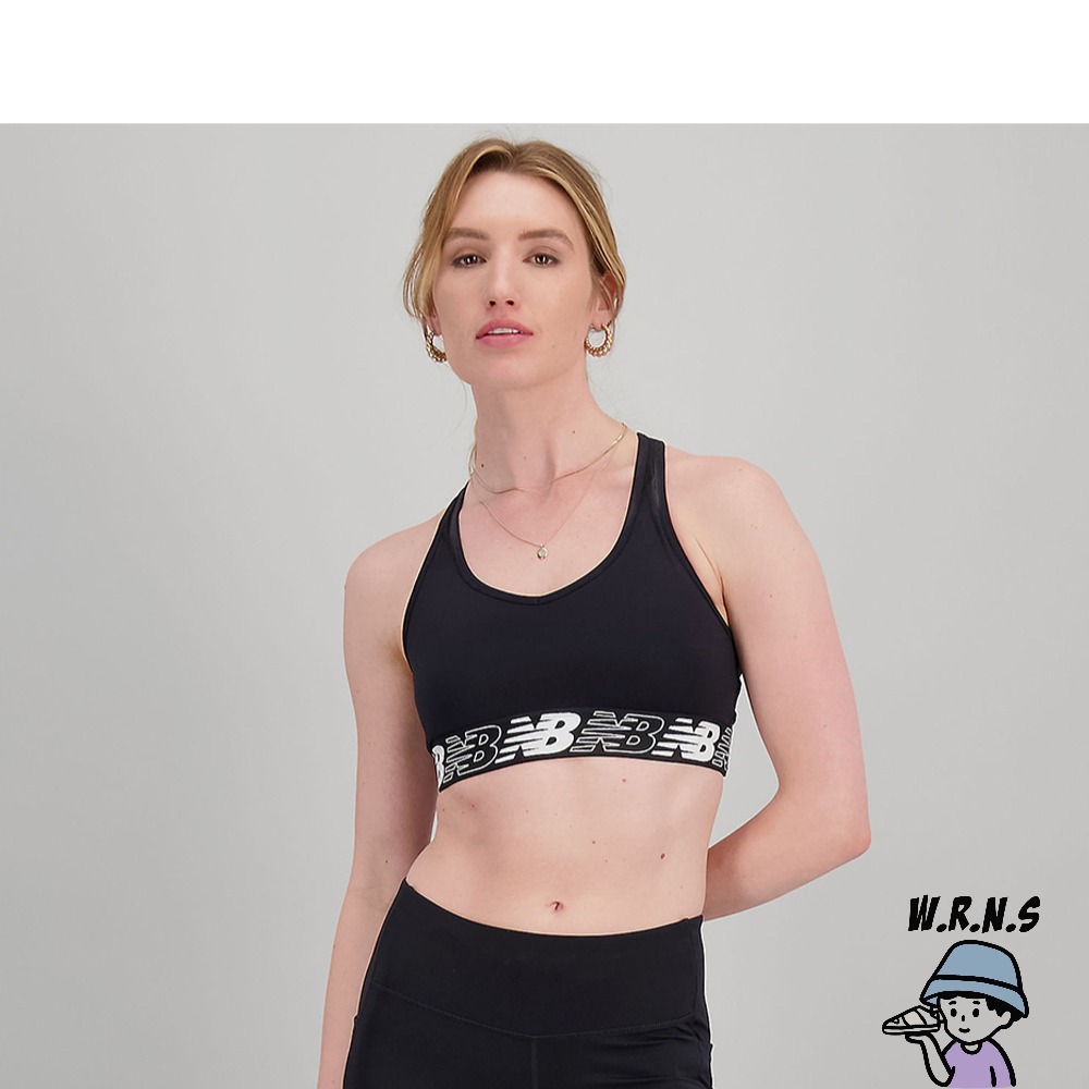 New Balance 女裝 運動內衣 中度支撐 T字網眼 黑AWB11034BK-細節圖2