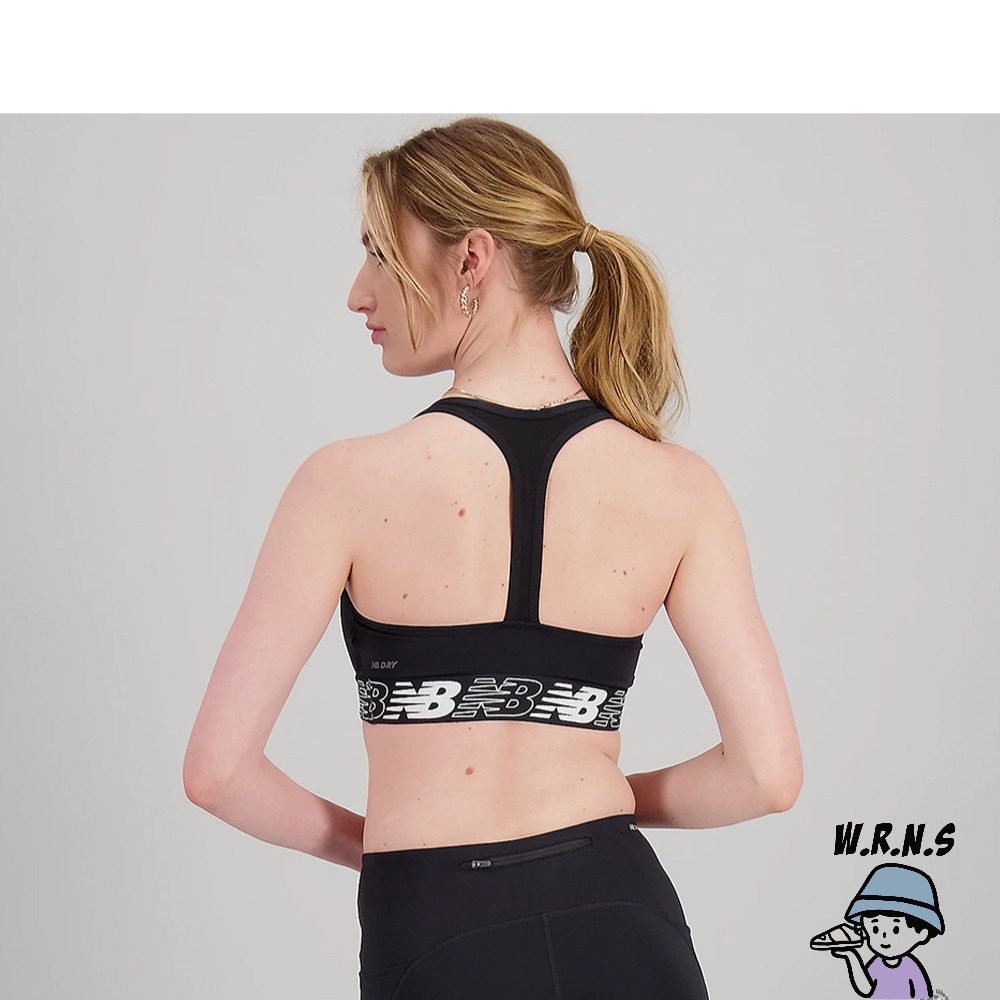 New Balance 女裝 運動內衣 中度支撐 T字網眼 黑AWB11034BK-細節圖3