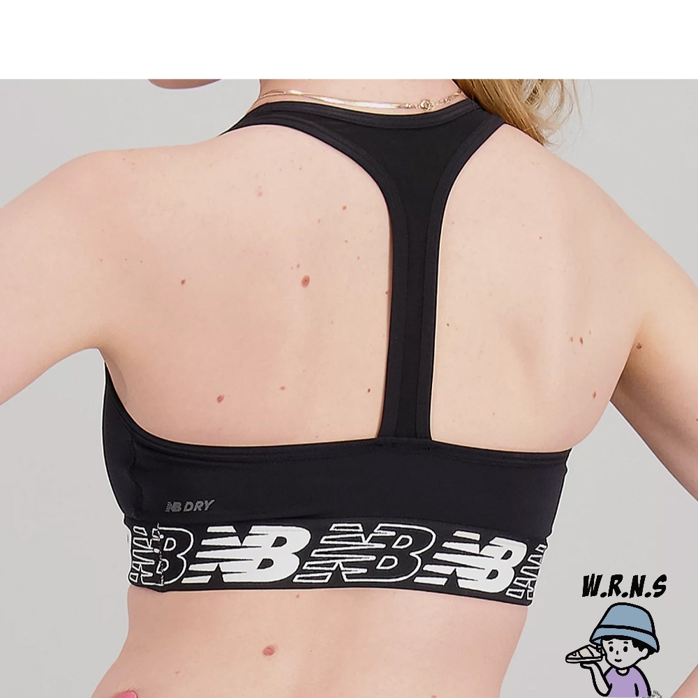New Balance 女裝 運動內衣 中度支撐 T字網眼 黑AWB11034BK-細節圖4