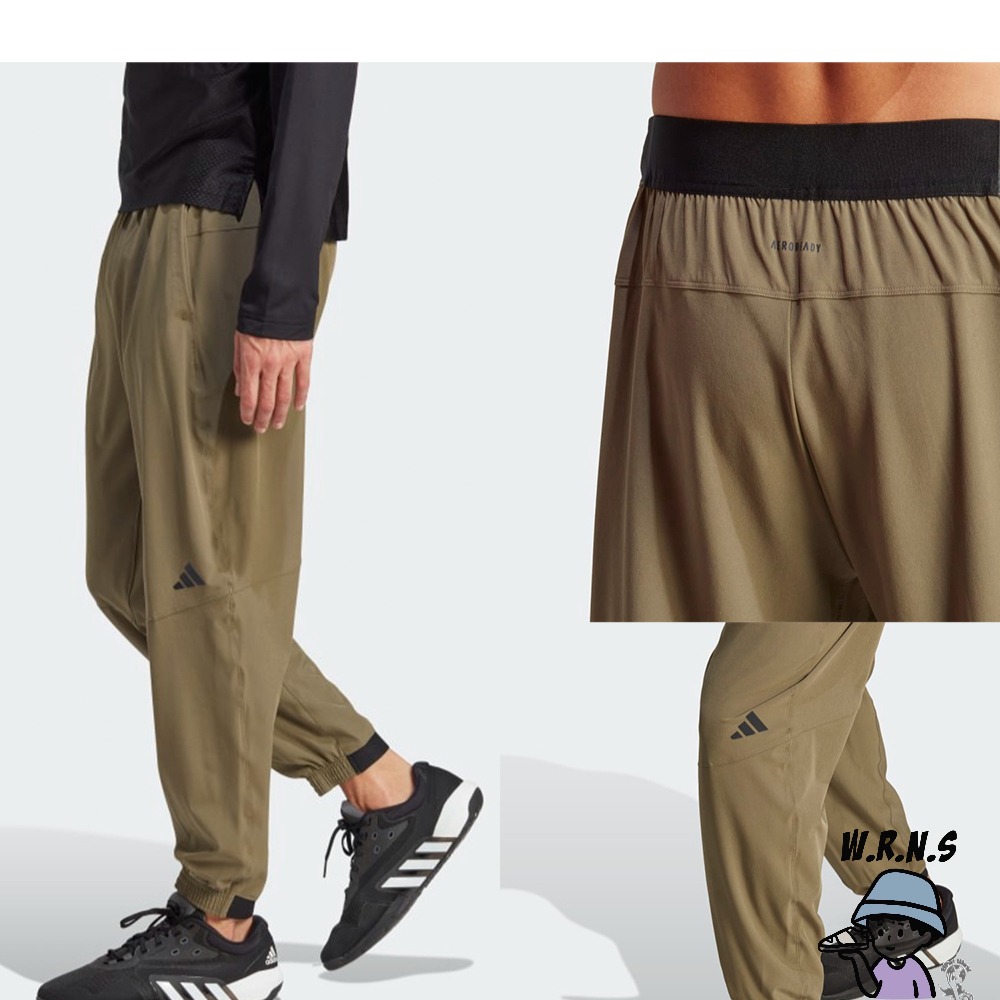 Adidas 男裝 長褲 排汗 拉鍊口袋 縮口 橄欖綠/黑 HY3793/IT6720-細節圖4