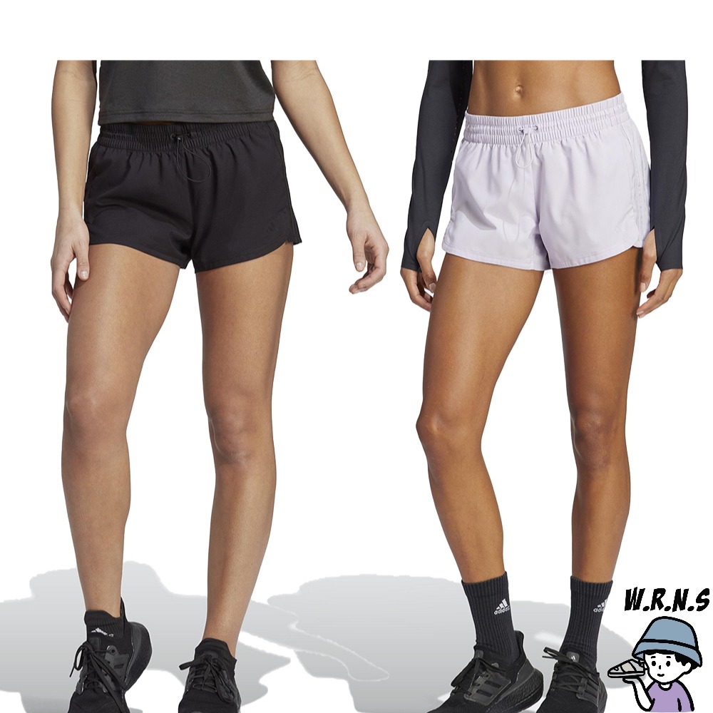 Adidas 女 短褲 健身 訓練 亞規 黑/紫粉 HN5550/IC8055-細節圖2