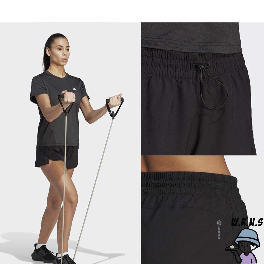 Adidas 女 短褲 健身 訓練 亞規 黑/紫粉 HN5550/IC8055-細節圖4