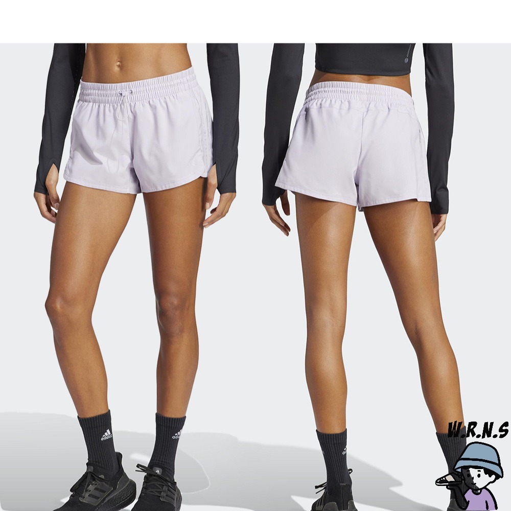 Adidas 女 短褲 健身 訓練 亞規 黑/紫粉 HN5550/IC8055-細節圖5