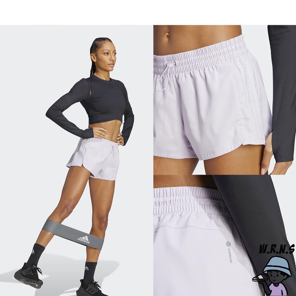 Adidas 女 短褲 健身 訓練 亞規 黑/紫粉 HN5550/IC8055-細節圖6