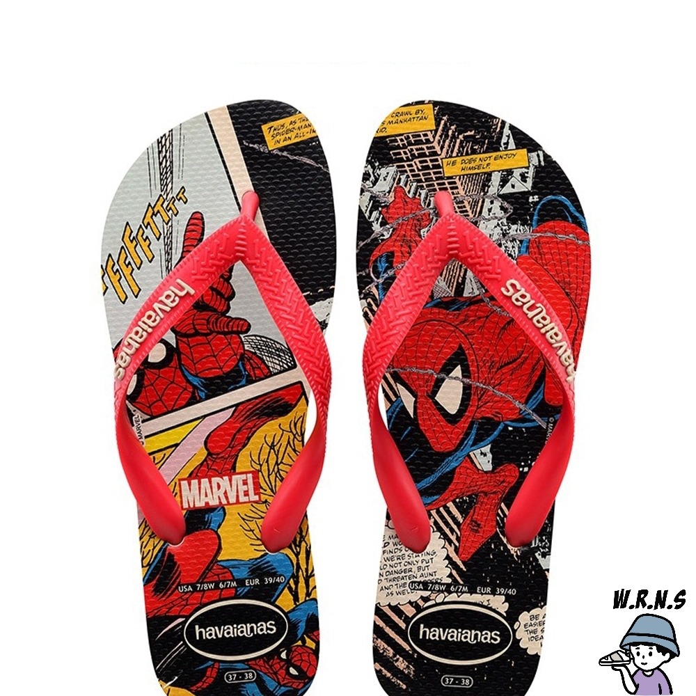 Havaianas 哈瓦仕 男鞋 拖鞋 夾腳拖 漫威英雄 蜘蛛人 紅 4147012-8813M-細節圖2