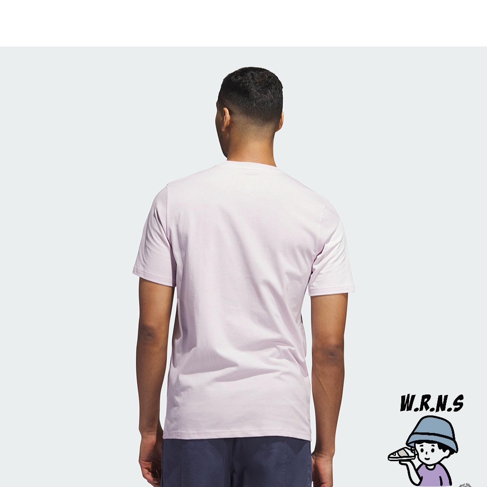 Adidas 男 短袖 滑板 棉 粉紫HA4527-細節圖5