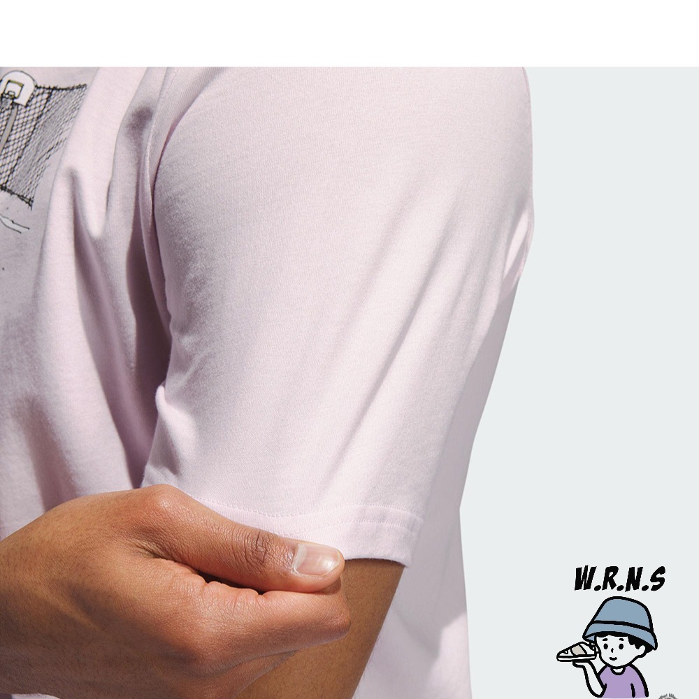 Adidas 男 短袖 滑板 棉 粉紫HA4527-細節圖8