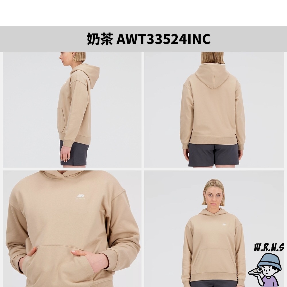 New Balance 女裝 長袖上衣 帽T 口袋 刺繡 AWT33524INC/AWT33524NBY-細節圖3